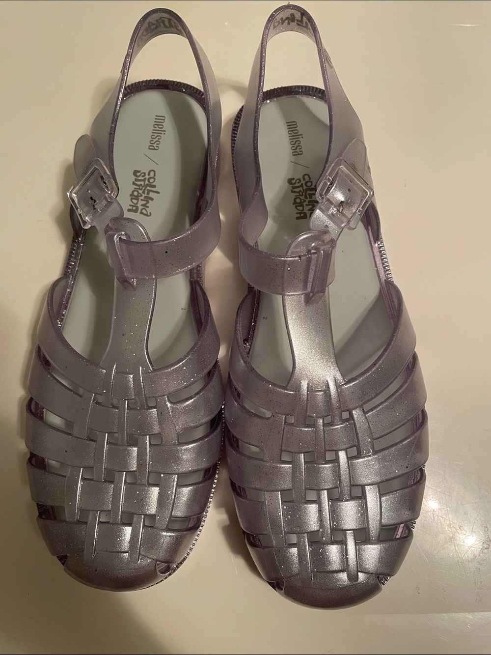 Melissa silver  Glitter Jelly Slide Sandals. New without tags.